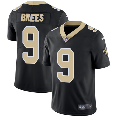 Nike Saints #9 Drew Brees Black Team Color Men's Stitched NFL Vapor Untouchable Limited Jersey